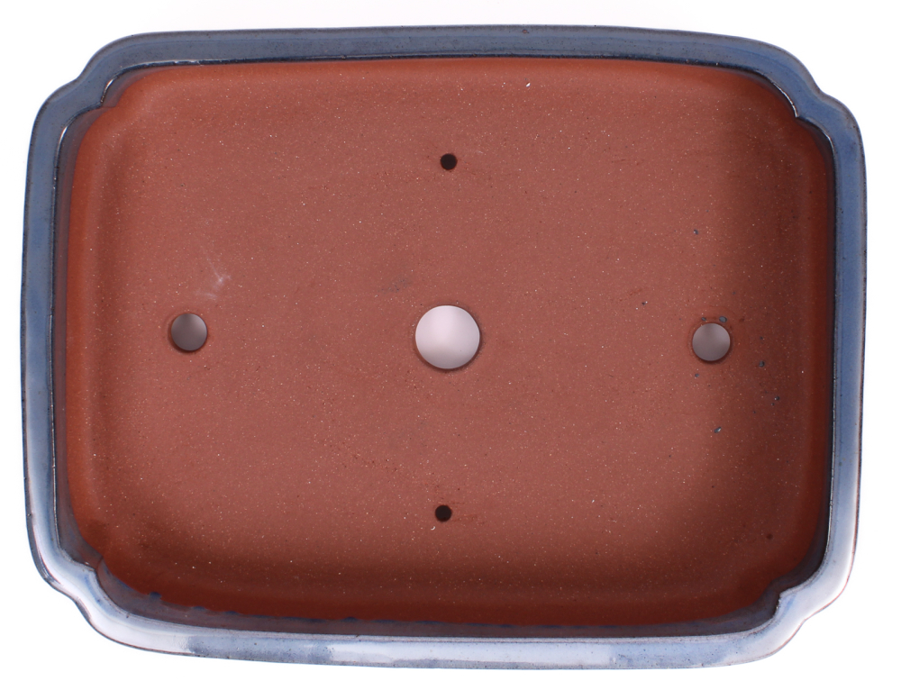 Bonsai - Schale eckig 37.5 x 28.5 x 8 cm, graublau  40404