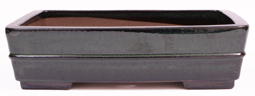 Bonsai - Schale  eckig  36 x 28.5 x 9.5 cm dunkelgrün frostfest 40412