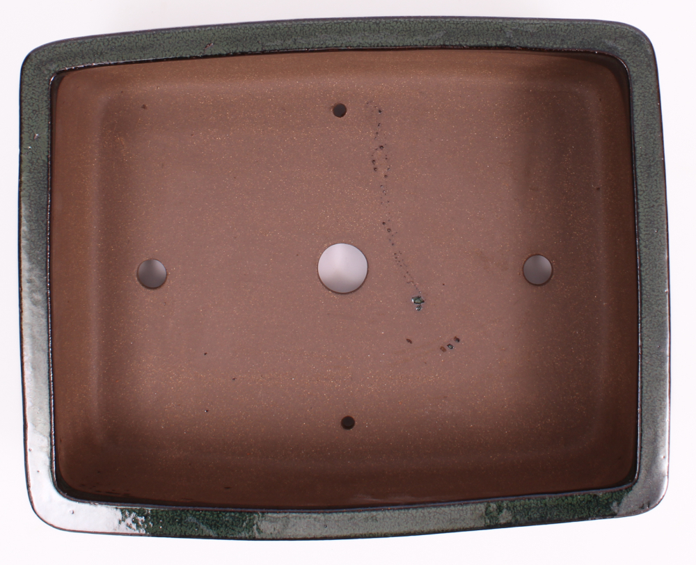 Bonsai - Schale  eckig  36 x 28.5 x 9.5 cm dunkelgrün frostfest 40412