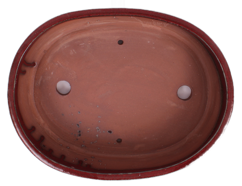 Bonsai - Schale oval 31.5 x 24.5 x 8.3 cm, bordeaux  40447
