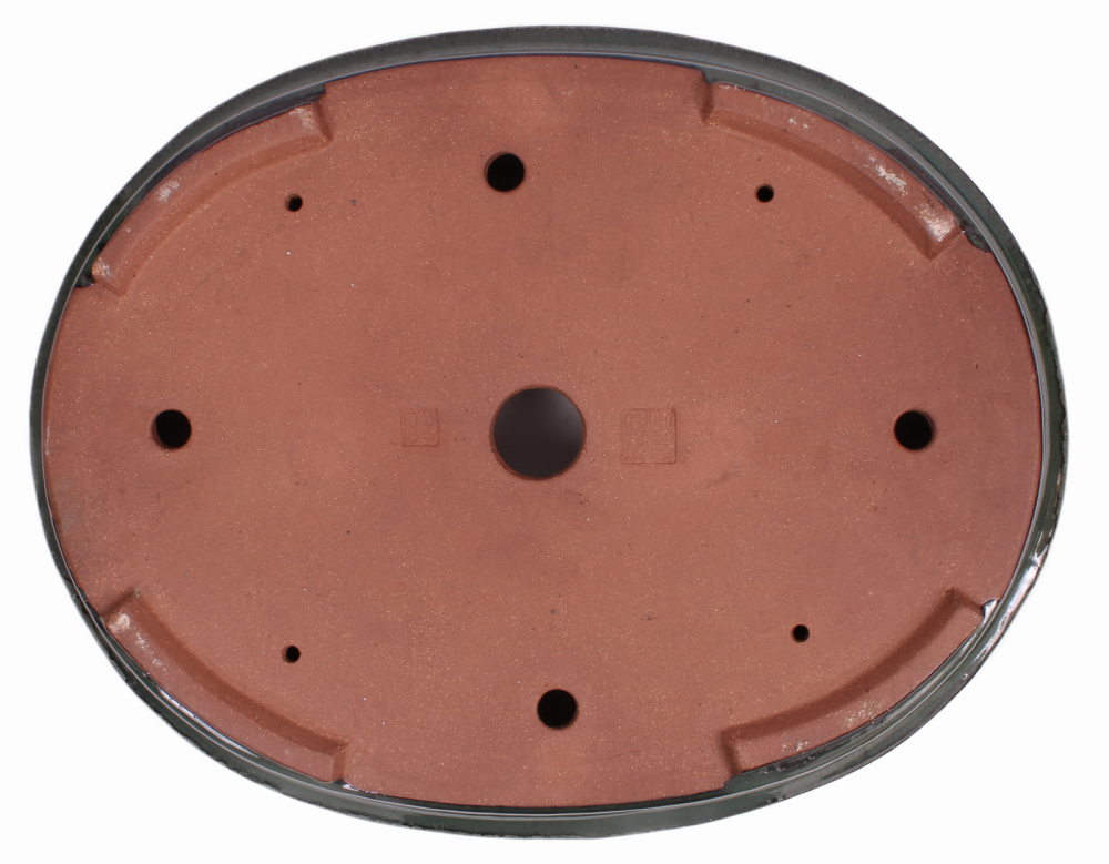 Bonsai - Schale oval 48 x 38.5 x 8 cm, grün  frostfest 40449