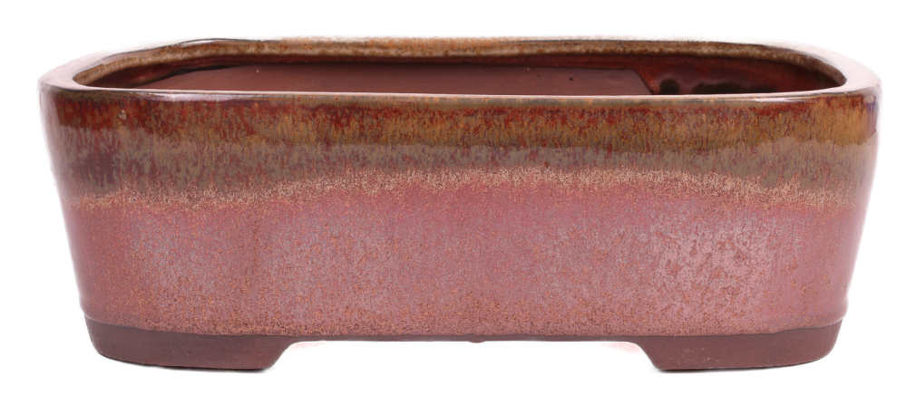 Bonsai - Schale eckig 32 x 24.5 x 10 cm Braun-Kupferfarben  40452