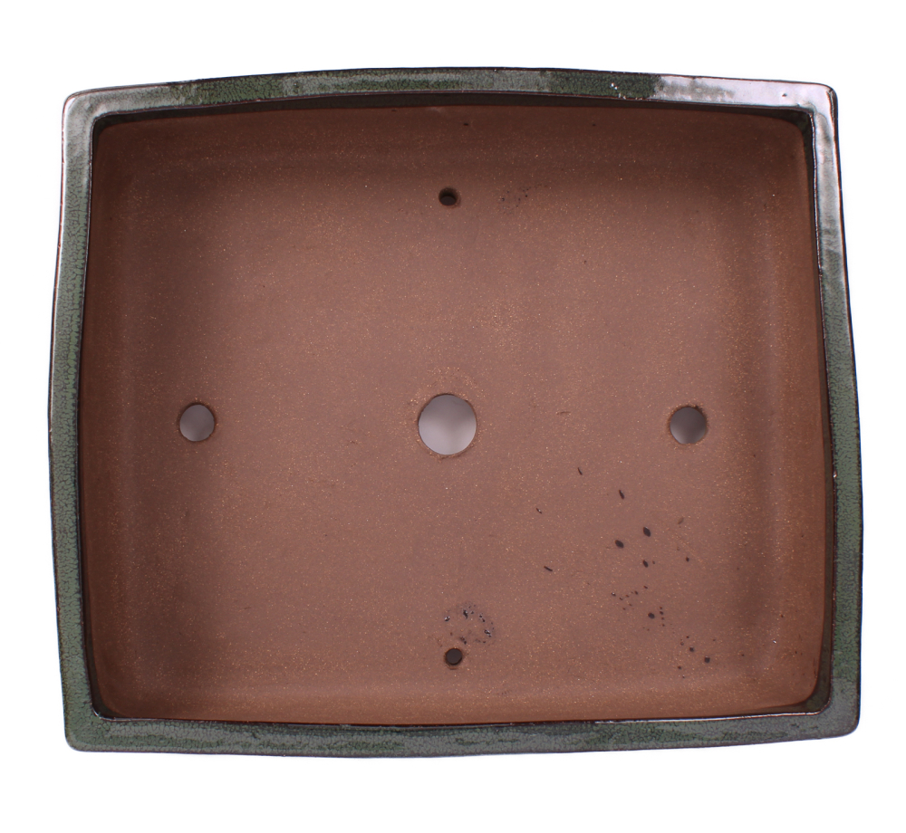 Bonsai - Schale  eckig  35 x 29 x 9.5 cm moosgrün frostfest 40455