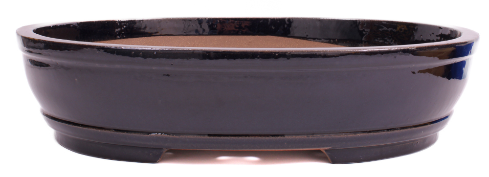 Bonsai - Schale  oval 55.5 x 45.5 x 13 cm dunkelblau frostfest 40457