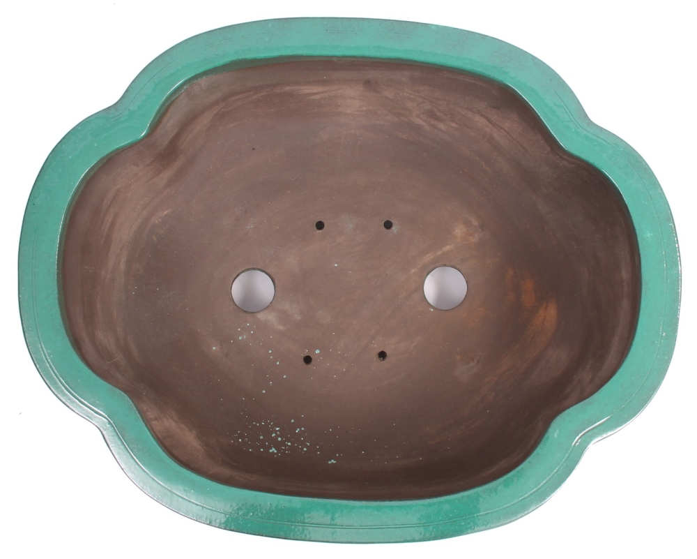 Bonsai - Schale,  oval, 59,5 x 47 x 19,5 cm, grün, frostfest 40722