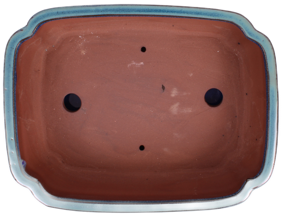 Bonsai - Schale eckig 32 x 24.5 x 9 cm , grün / blau , mit Untersetzer 41118