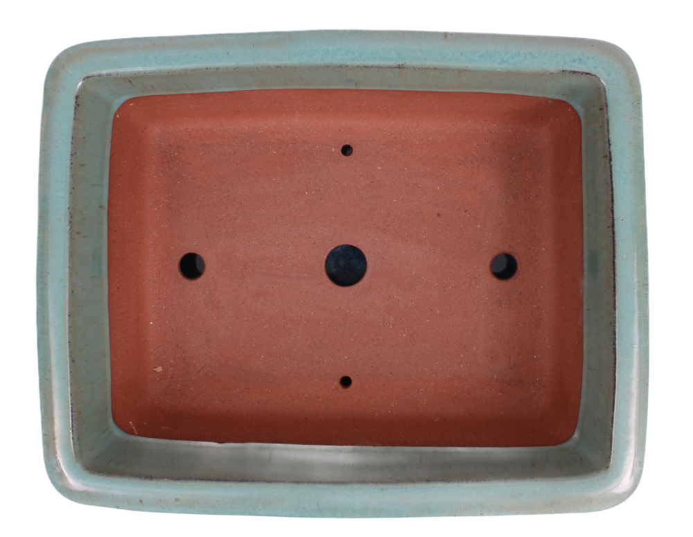 Bonsai - Schale eckig 38 x 29 x 12 cm grün mit Untersetzer 41126