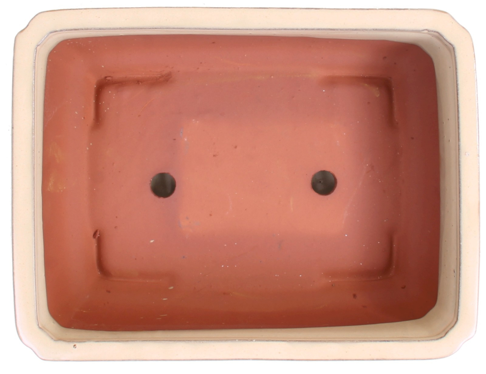 Bonsai - Schale eckig 31 x 23,5 x 9,5 cm, cremefarben, mit Untersetzer 41912