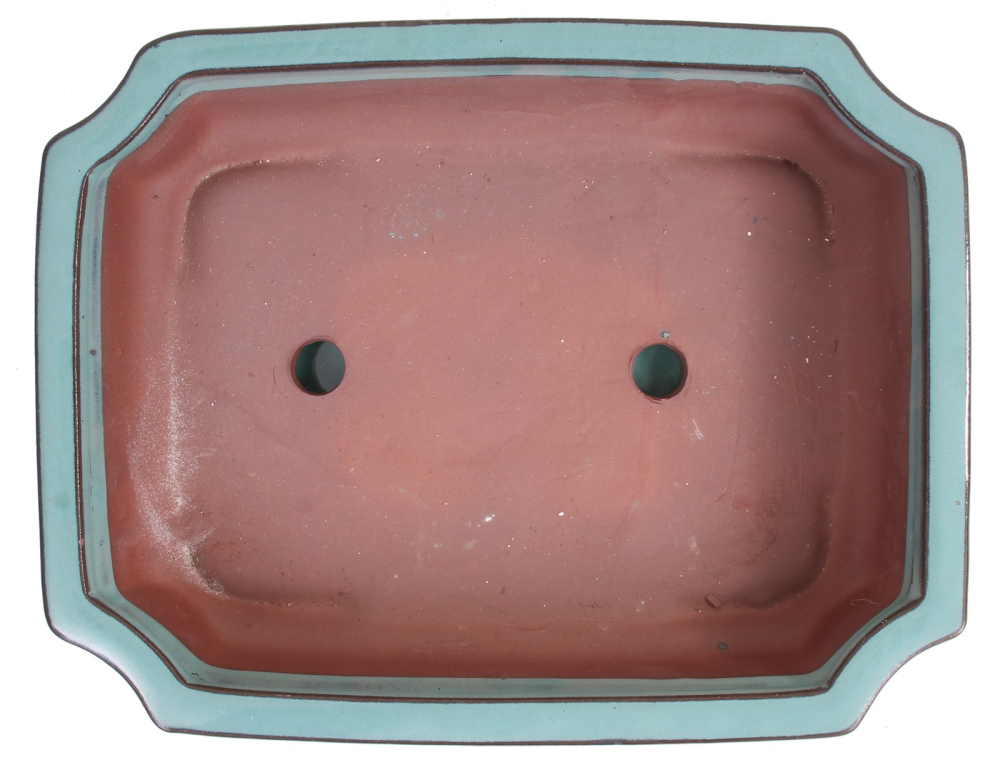 Bonsai - Schale eckig 31 x 24 x 8,5 cm, grün, mit Untersetzer 41913