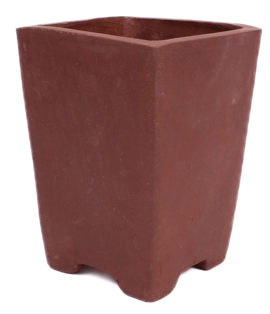 Bonsai - Kaskadenschale 13.5 x 13.5 x 19 cm unglasiert braun 50201