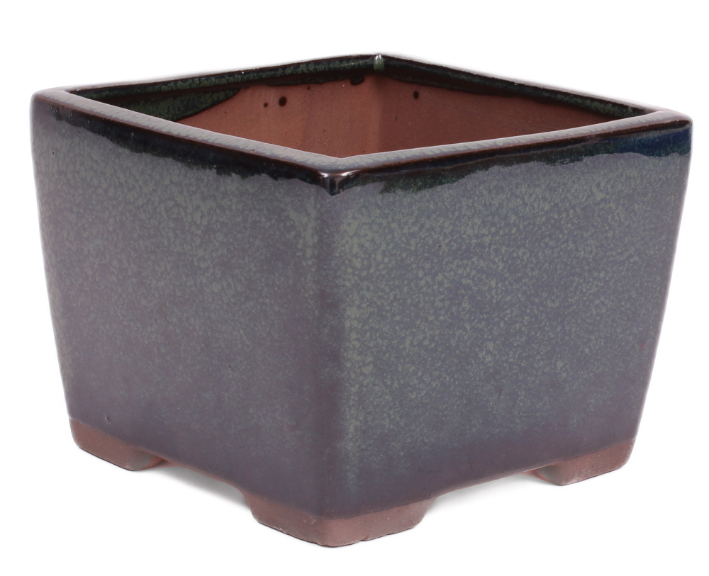 Bonsai Kaskadenschale quadratisch 13.5 x 13.5 x 10.5 cm grün  50205