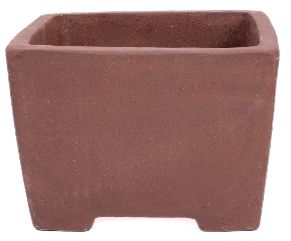 Bonsai - Kaskadenschale 18.5 x 18.5 x 13 cm unglasiert braun 50208