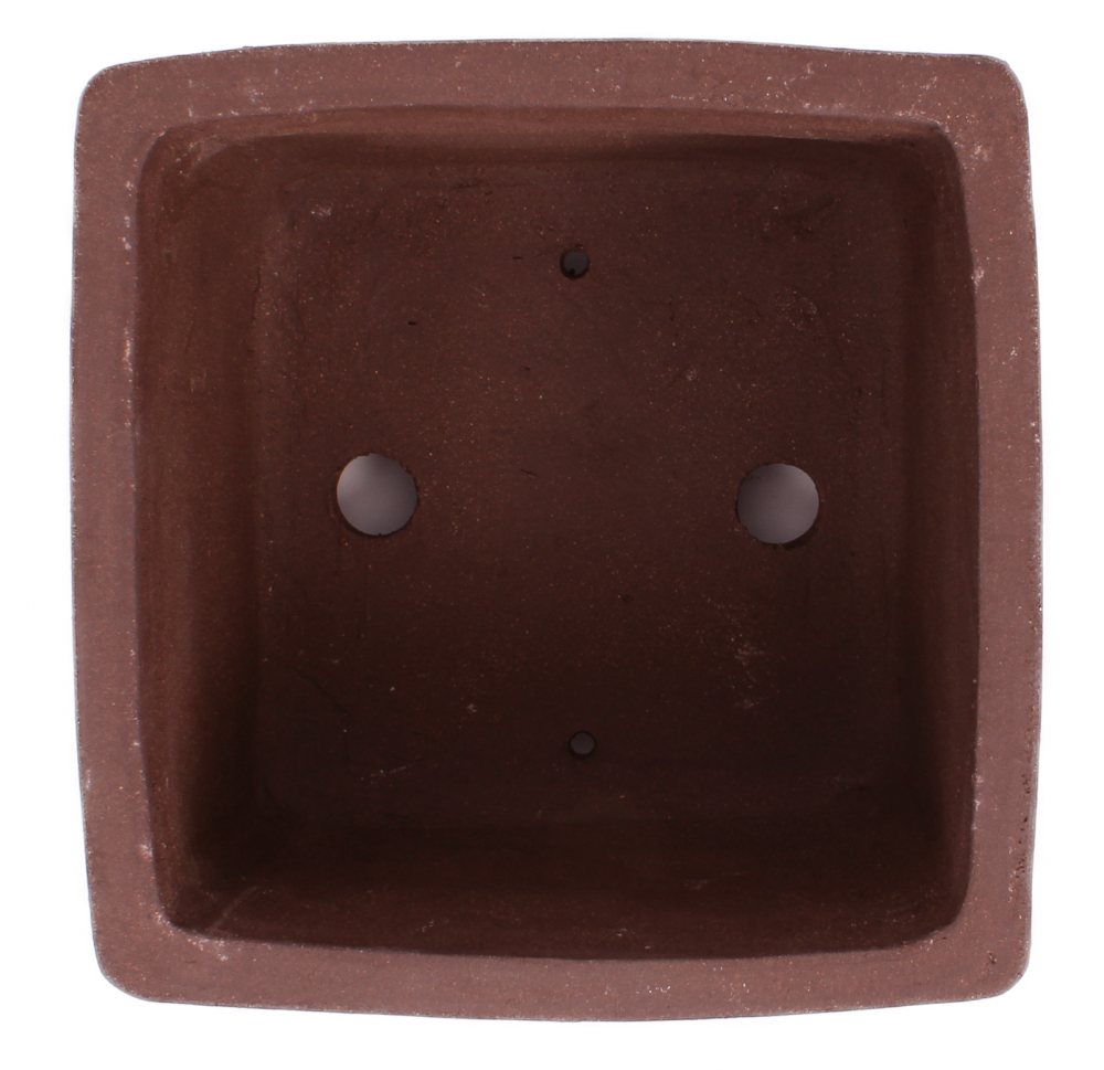 Bonsai - Kaskadenschale 18.5 x 18.5 x 13 cm unglasiert braun 50208