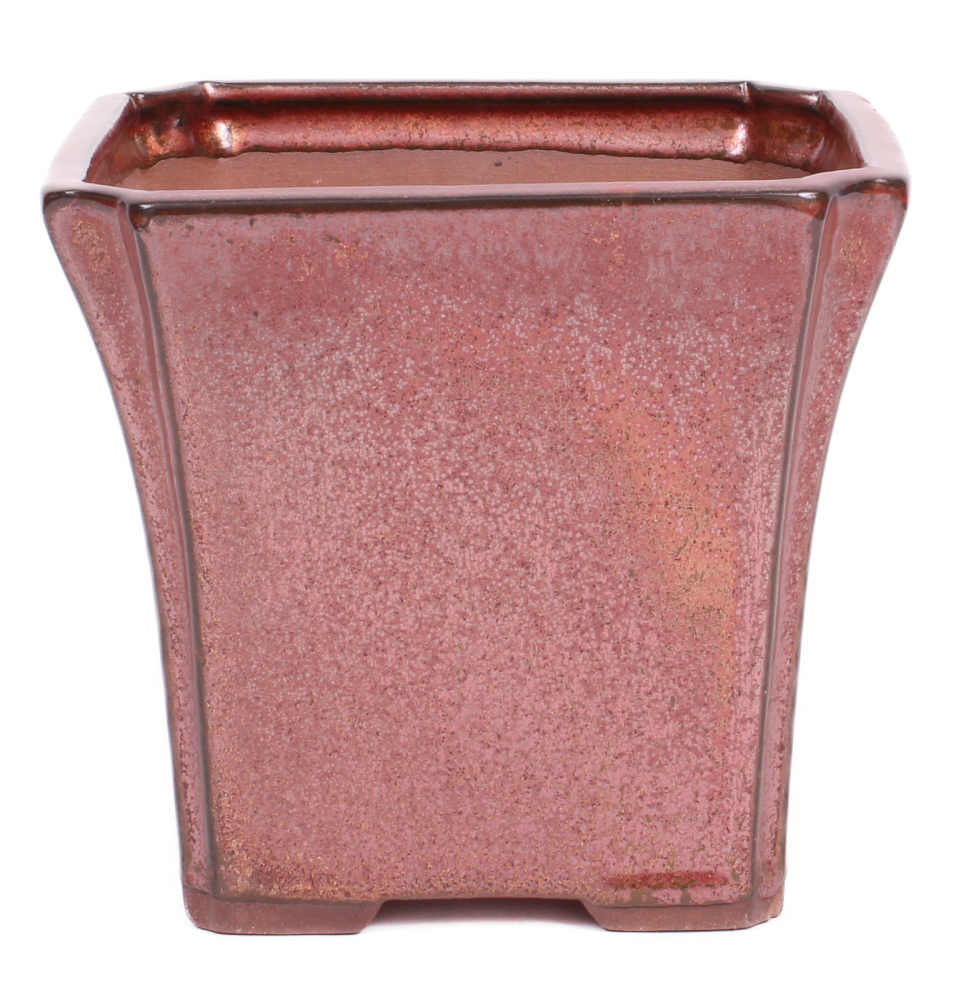 Bonsai Kaskadenschale quadratisch 15.5 x 15.5 x 14 cm kupferfarben  50214