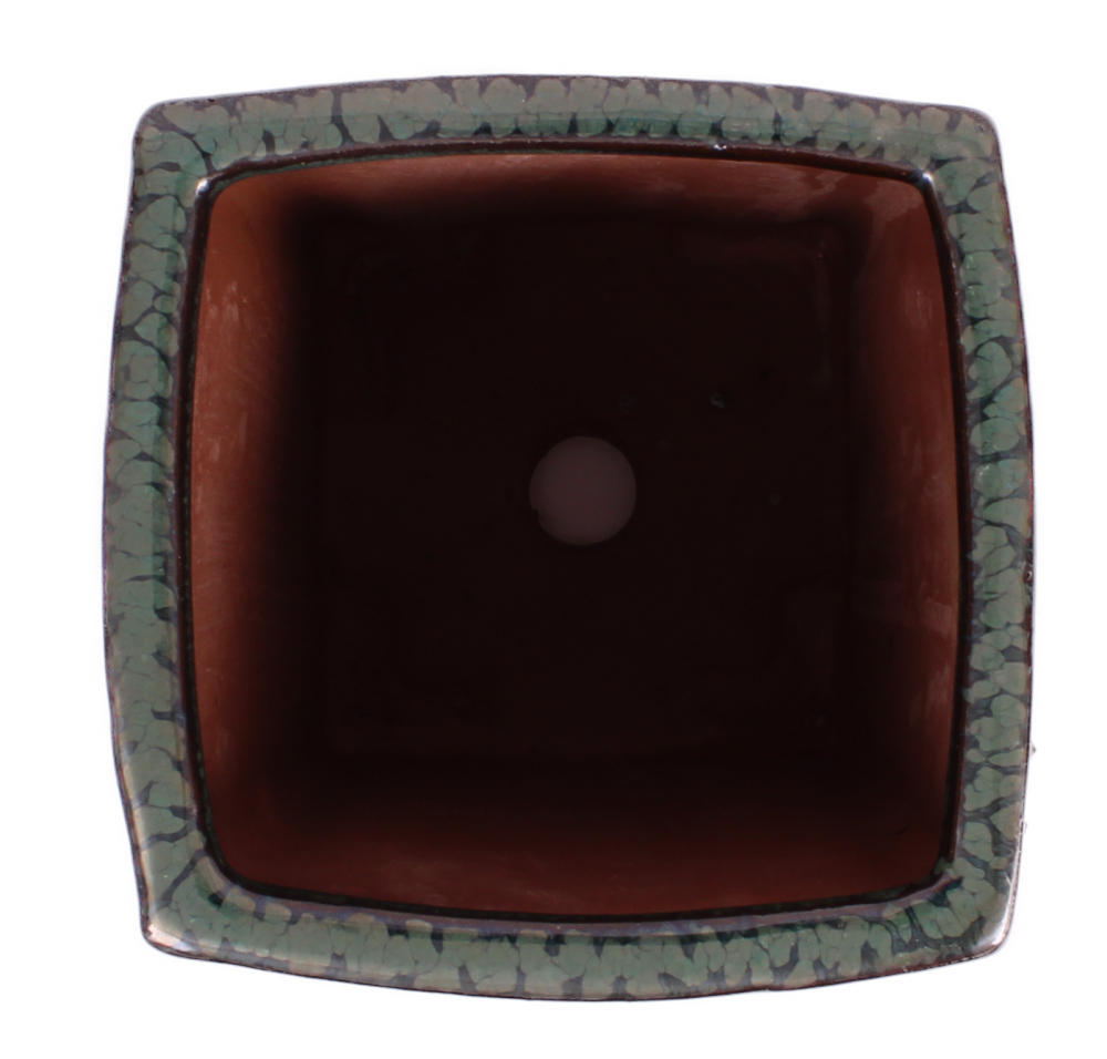 Bonsai Kaskadenschale quadratisch 10 x 10 x 17.5 cm  grün  50226