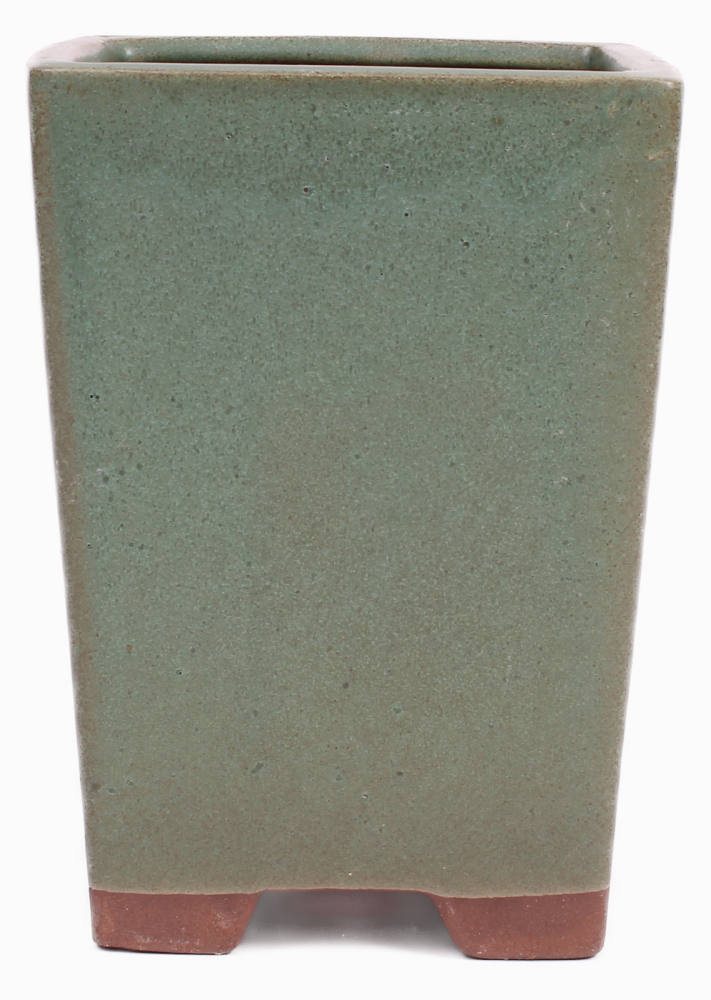 Bonsai - Kaskadenschale 10.5 x 10.5 x 14.5 cm matt grün 50227