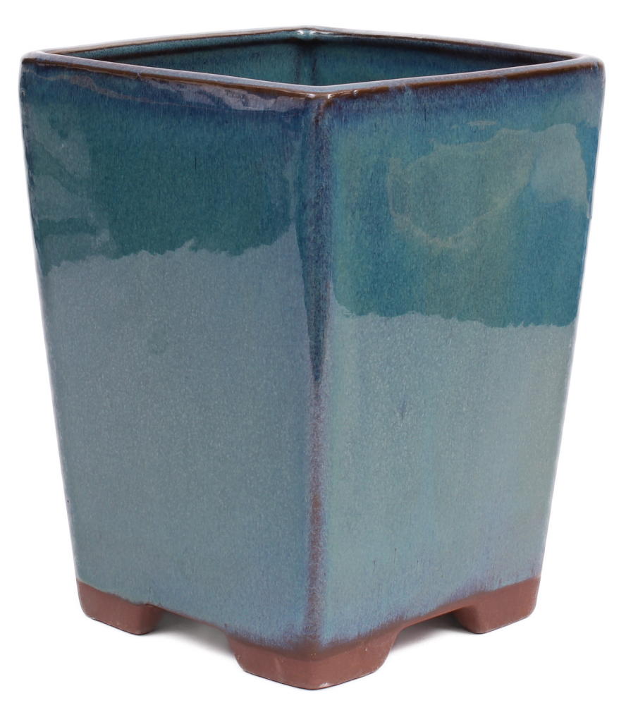 Bonsai - Kaskadenschale 18 x 18 x 23 cm grünblau  50233