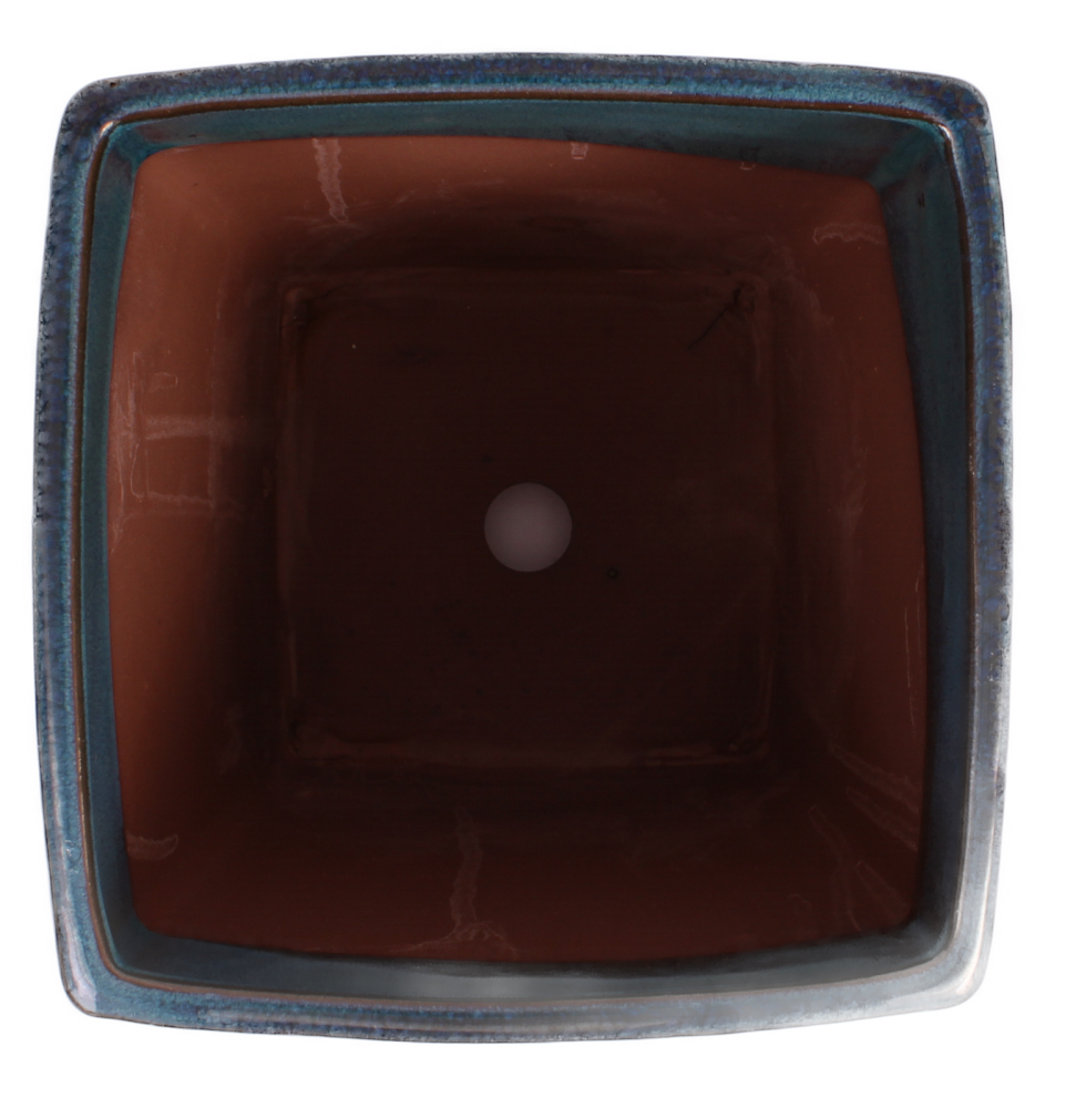 Bonsai - Kaskadenschale 18 x 18 x 23 cm grünblau  50233