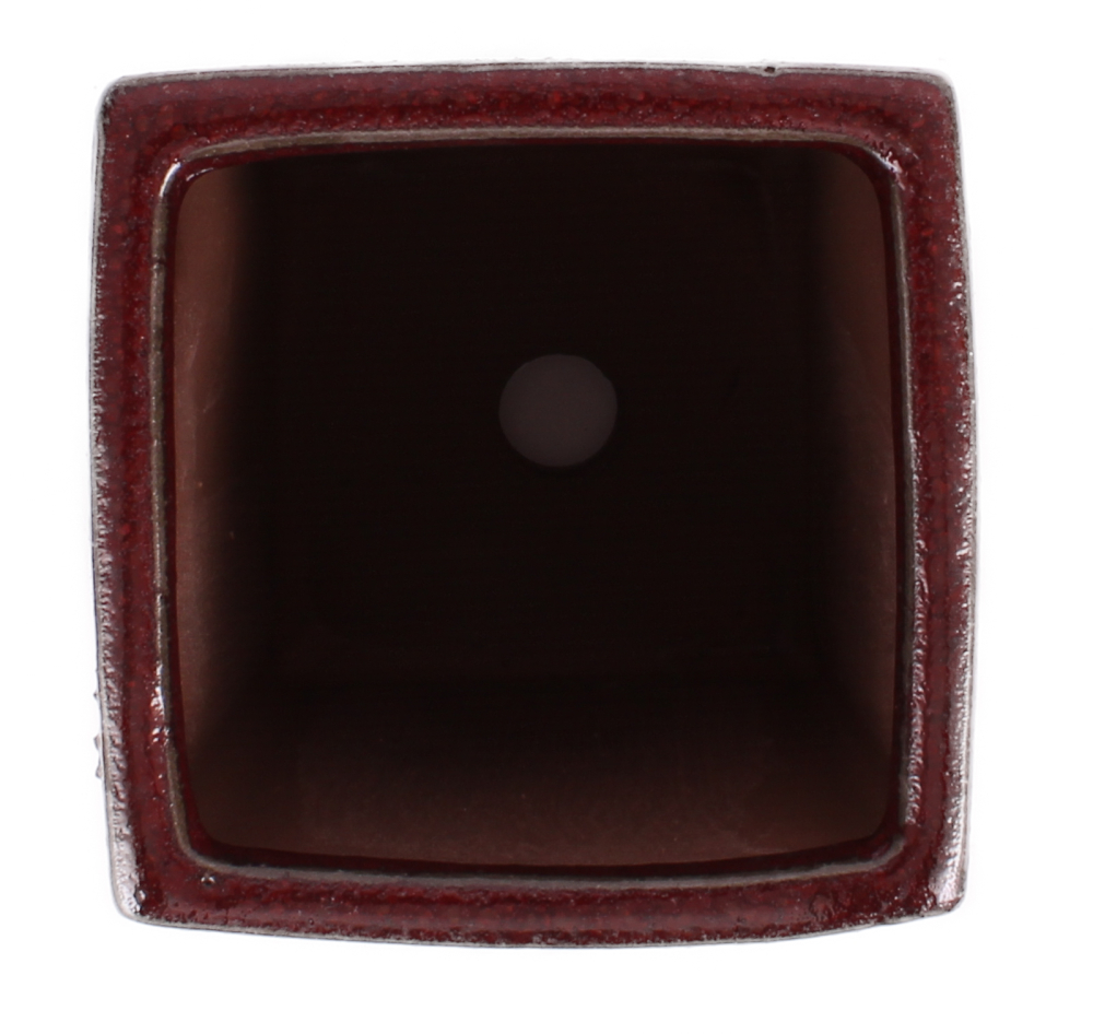 Bonsai Kaskadenschale quadratisch 10 x 10 x 17.5 cm  bordeaux  50235