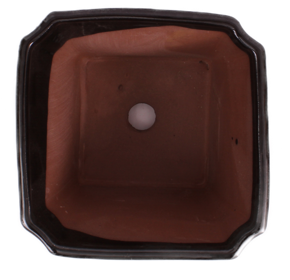 Bonsai Kaskadenschale quadratisch 13 x 13 x 11.5 cm schwarz 50238