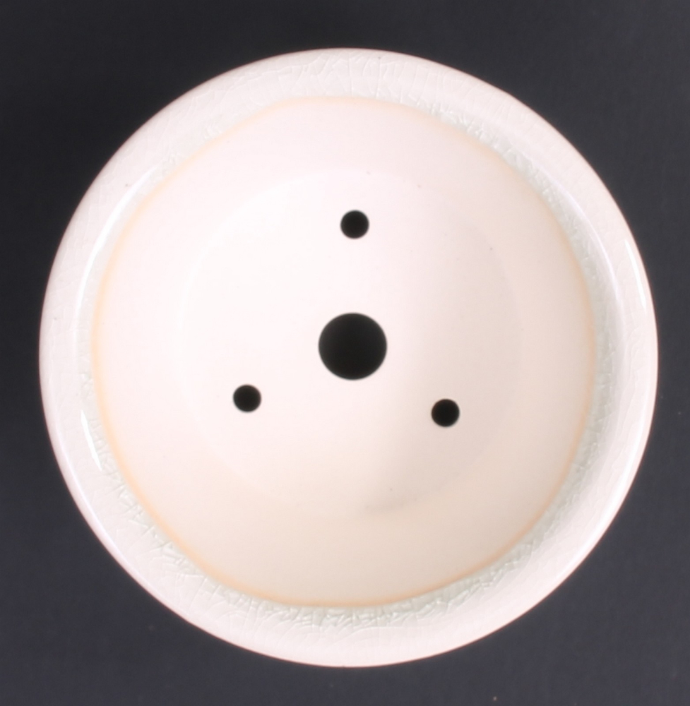 Bonsai - Schale, Kaskadenschale mit Relief, rund 12 Ø x 6  cm, cremefarben   50815