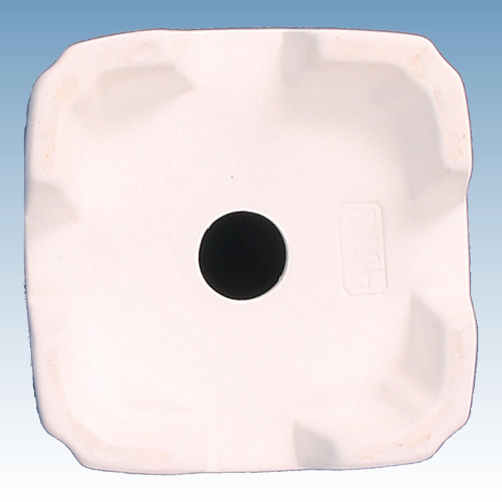 Bonsai - Schale, Kaskadenschale, eckig 10 x 10 x 18 cm, weiss mit Motiv   50858