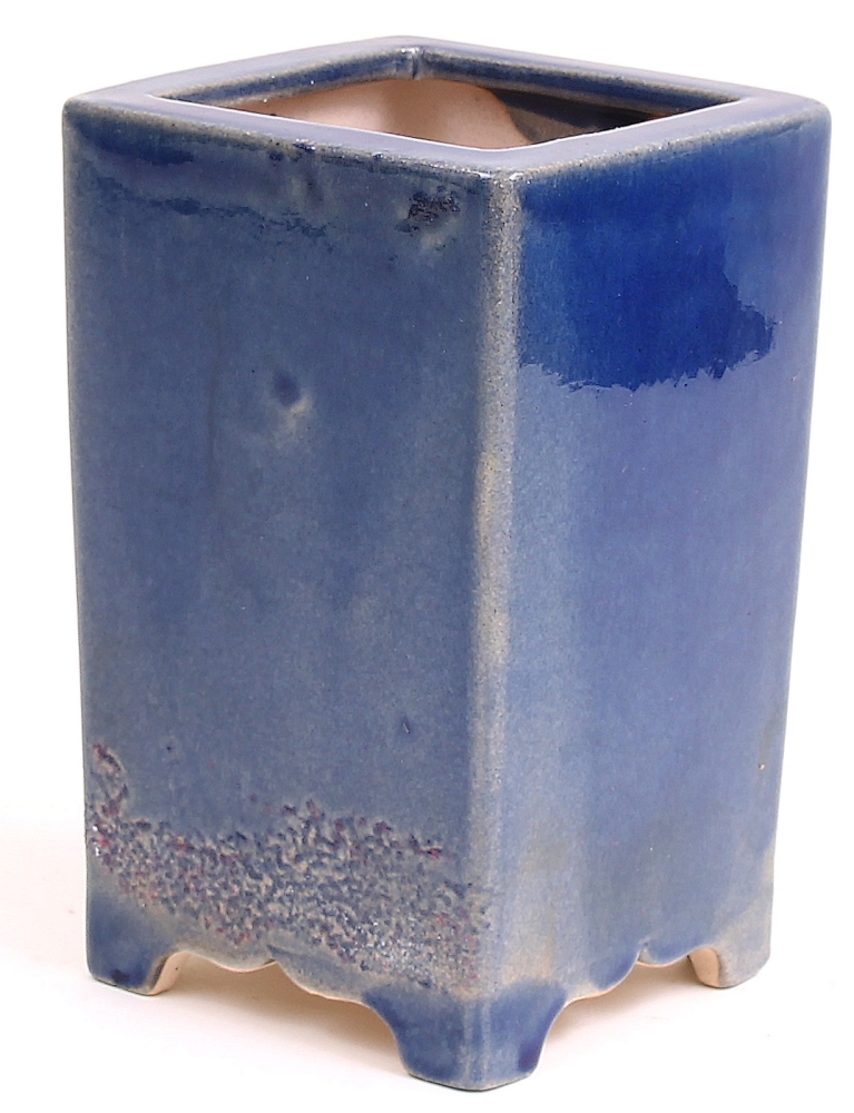 Bonsai - Schale, Kaskadenschale, eckig 9 x 9 x 14,5 cm, blau   50963