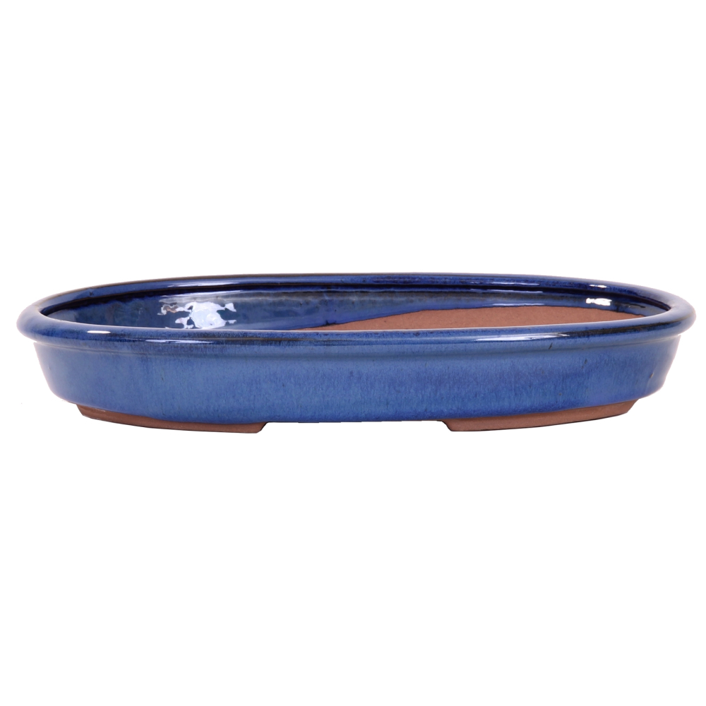 Bonsai - Schale, Waldschale, oval 31 x 20.5 x 4.5 cm blau   51002