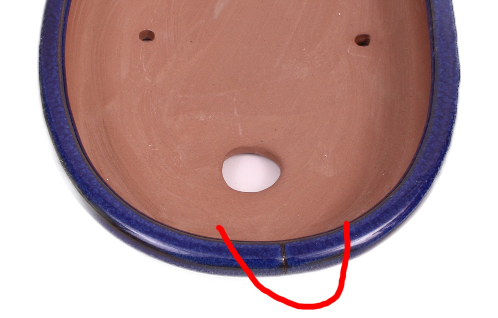 Bonsai - Schale, Waldschale, oval 27 x 16.5 x 3.5 cm blau   51014A  2.Wahl