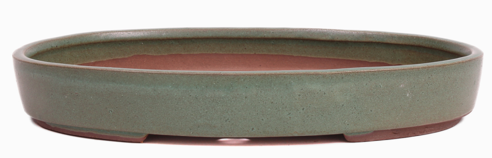 Bonsai - Schale Waldschale oval 25 x 18 x 4 cm mattgrün  51032