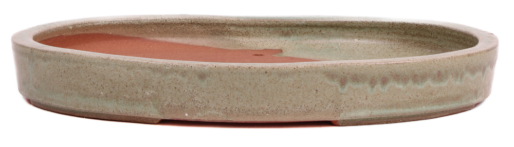 Bonsai - Schale Waldschale oval 34 x 24 x 4.5 cm mattgrün frostfest 51034