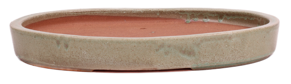 Bonsai - Schale Waldschale oval 34 x 24 x 4.5 cm mattgrün frostfest 51034