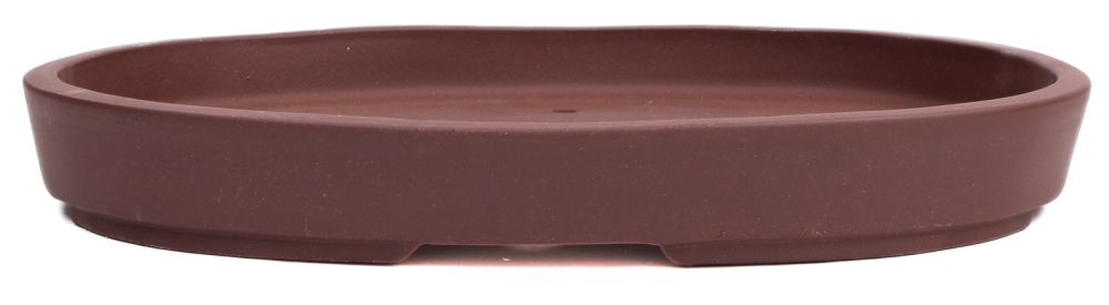 Bonsai - Schale Waldschale oval 37.5 x 26.5 x 5 cm unglasiert braun frostfest 51036A  2. Wahl