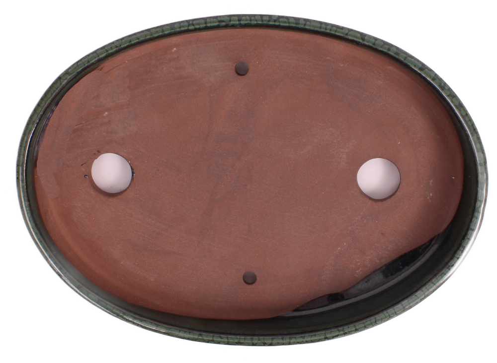 Bonsai - Schale Waldschale oval 25 x 18 x 4 cm moosgrün  51039