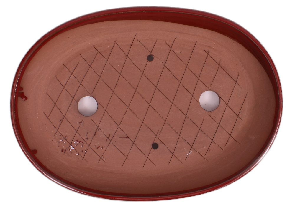 Bonsai - Schale Waldschale oval 31 x 22 x 5 cm braunrot  51090