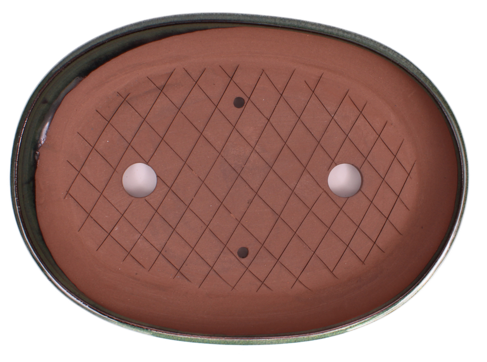 Bonsai - Schale, Waldschale, oval 31 x 22 x 5 cm moosgrün  51332