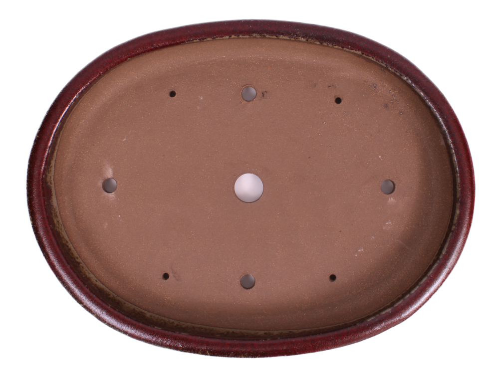 Bonsai - Schale, Waldschale, oval 55 x 42 x 8 cm bordeaux frostfest  51340