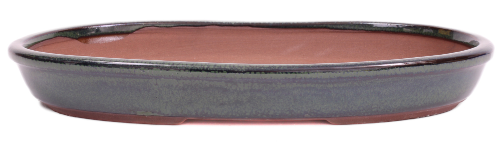 Bonsai - Schale Waldschale oval 27 x 16.5 x 3.5 cm moosgrün   51343