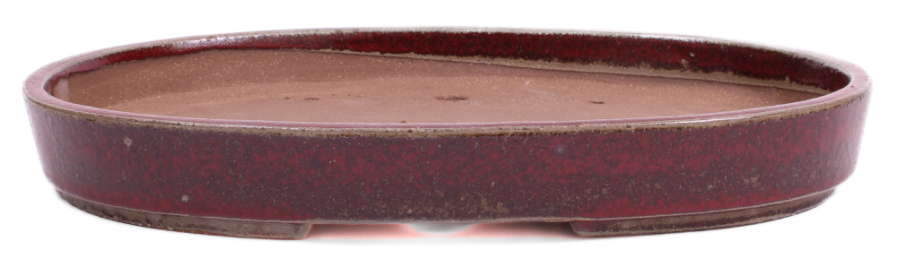 Bonsai - Schale Waldschale oval 39 x 27 x 5 cm bordeaux frostfest  51345
