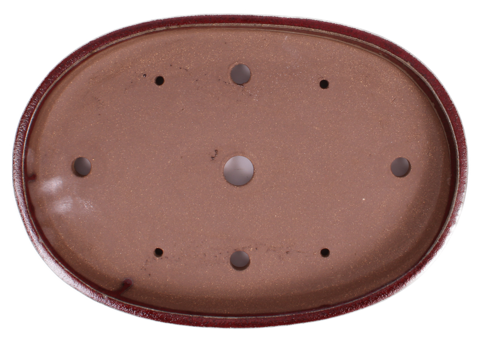 Bonsai - Schale Waldschale oval 39 x 27 x 5 cm bordeaux frostfest  51345