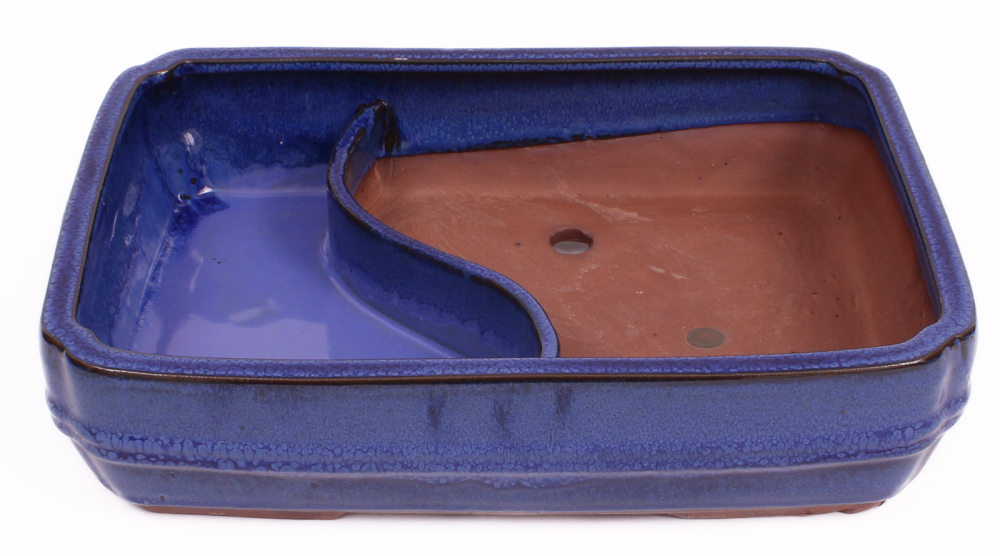 Bonsai - Schale, Wasserschale, eckig  32 x 24 x 8 cm blau  51356