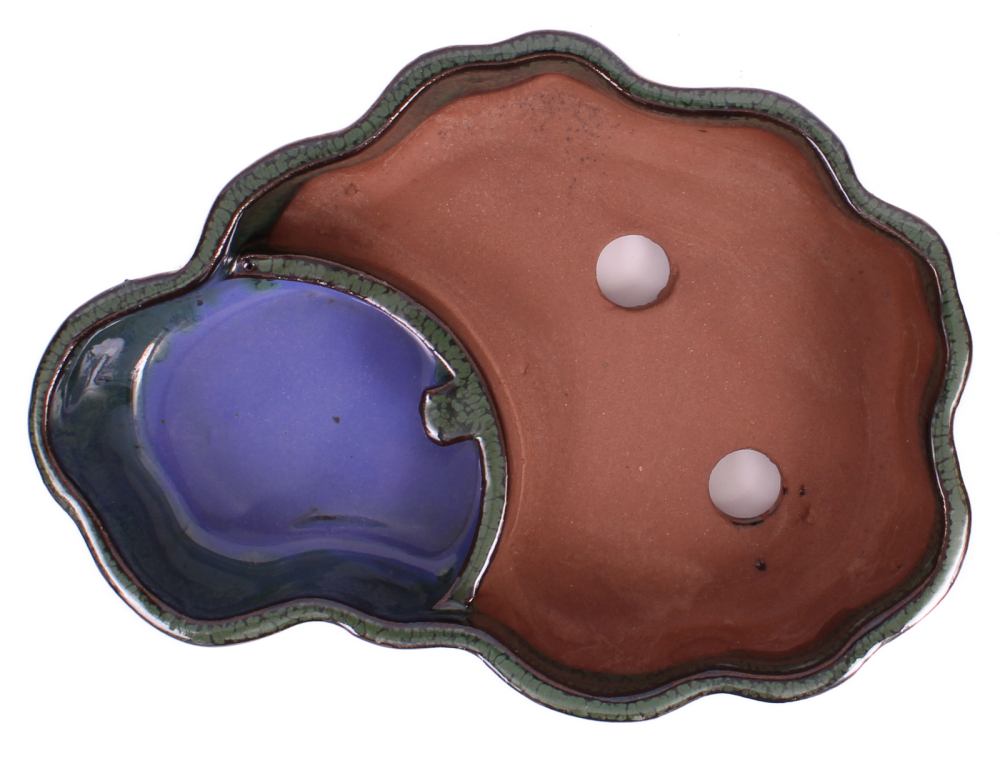 Bonsai - Schale, Wasserschale, oval 19.5 x 14 x 5 cm grün 51376