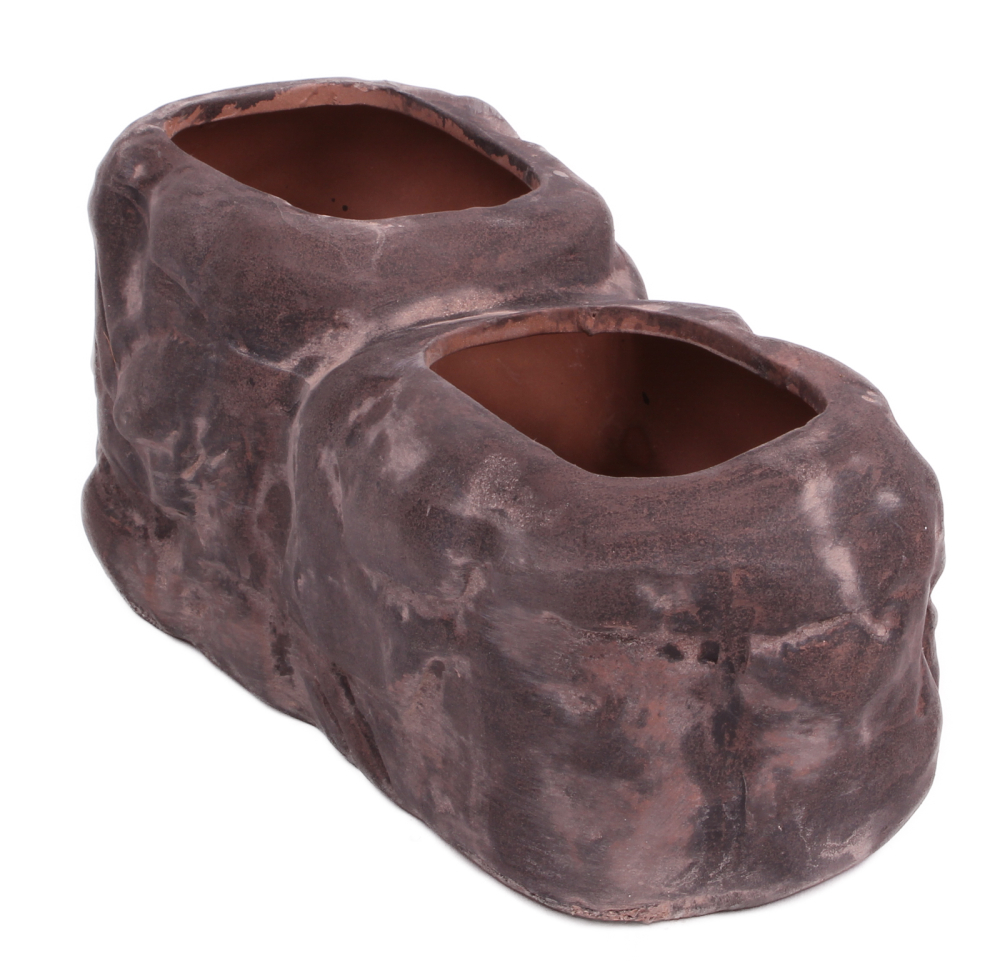 Bonsai - Schale in Felsenform oval 27 x 11.5 x 11 cm braun  51395