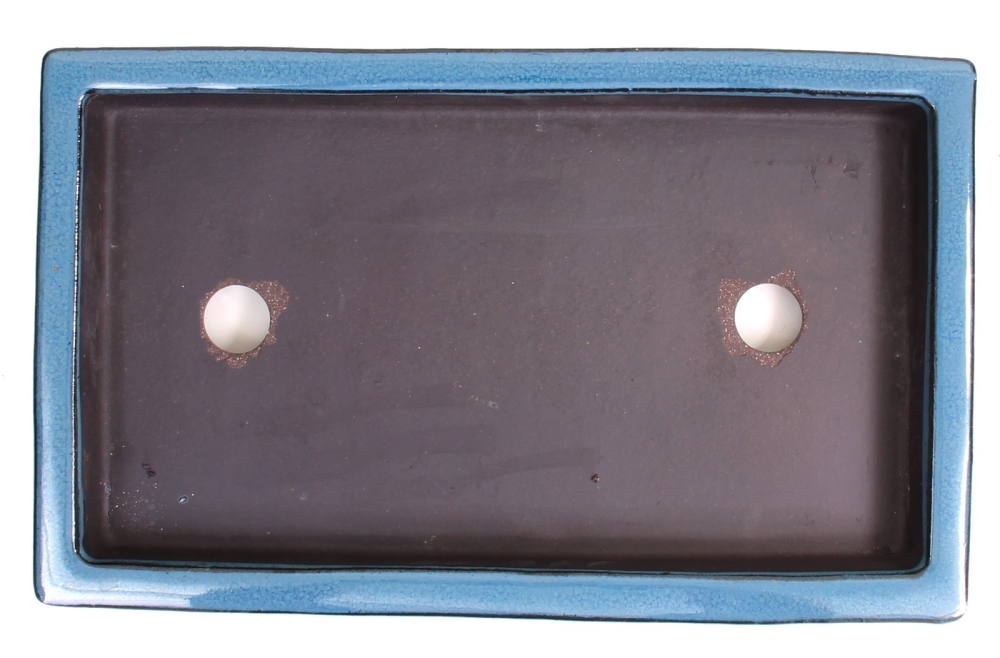 Bonsai - Schale, Waldschale, eckig, 34,5 x 21 x 4 cm, grau - blau  51928