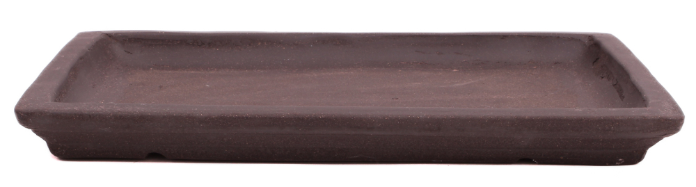 Bonsai - Untersetzer eckig 31 x 21.5 (innen 26 x 16.5) cm Keramik unglasiert braun  53007