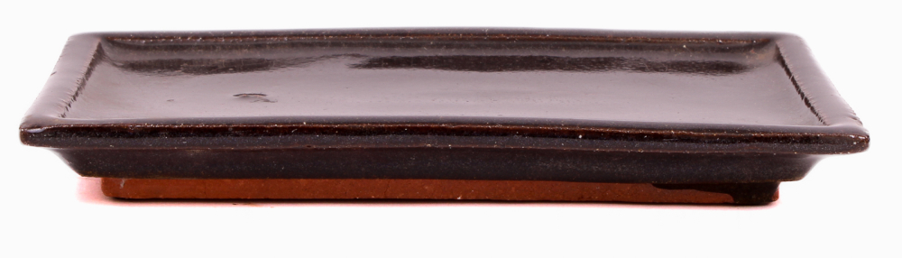 Bonsai - Untersetzer eckig 18 x 11.5 (innen 16 x 9.5) cm schwarz Keramik  53009
