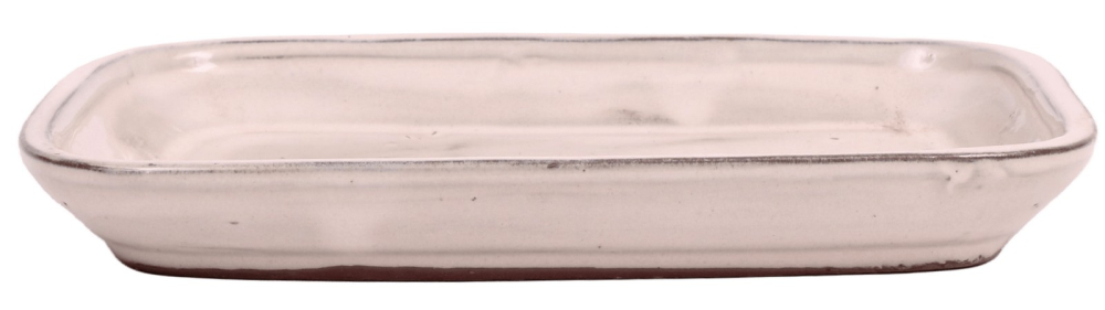 Bonsai - Untersetzer eckig 22 x 16.5 (innen 17 x 11.5) cm cremefarben Keramik 53010