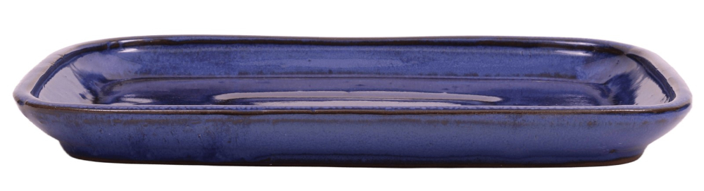 Bonsai - Untersetzer eckig 30.5 x 24 cm (innen 25 x 18.5) cm blau Keramik 53033