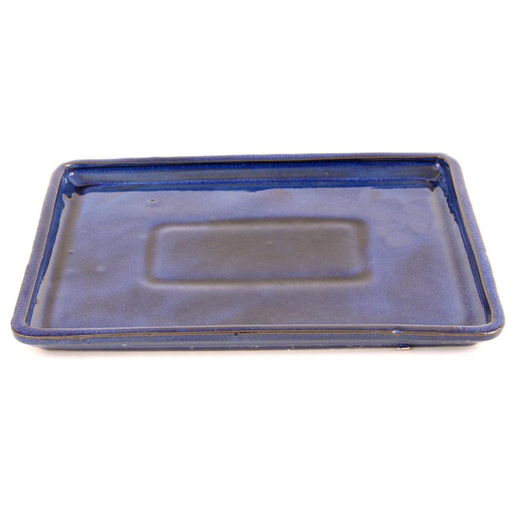 Bonsai - Untersetzer eckig 27 x 20.5 (innen 24 x 17.5) cm blau Keramik 53310