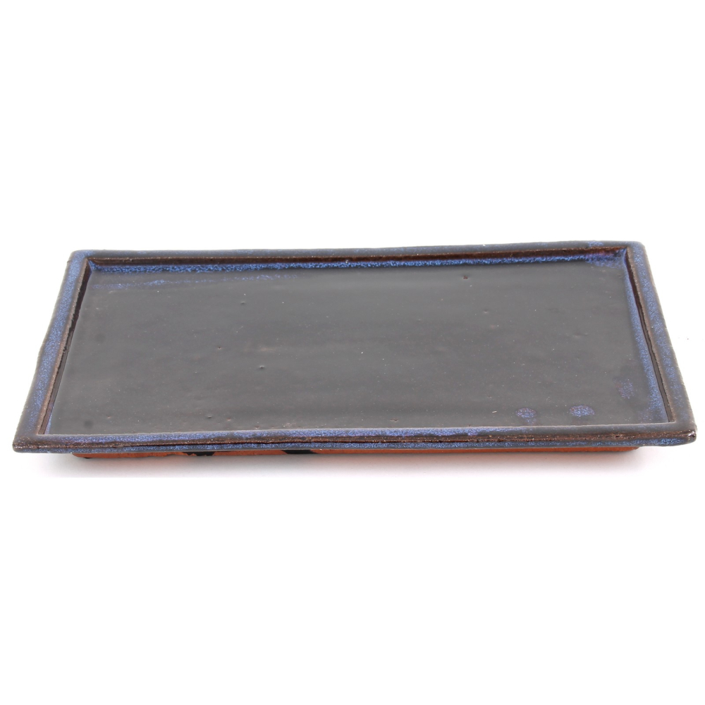 Bonsai - Untersetzer eckig 28 x 17 (innen 25 x 14) cm blau Keramik 53351